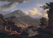 John Knox Landscape with Tourists at Loch Katrine Spain oil painting artist